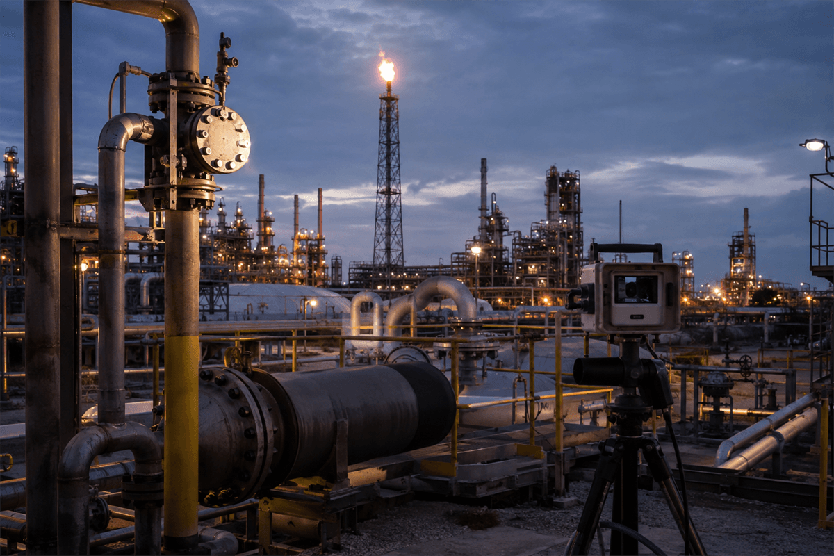 Verified emissions monitoring for a high-throughput refinery site